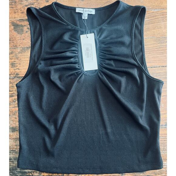 NWT Pretty Garbage Chandon Keyhole Tank Black LARGE - Reg $39 - Picture 4 of 6